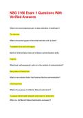NSG 3160 Exam 1 Questions With Verified Answers  &NewLine;
