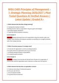 WGU C483 Principles of Management &ndash; 1&colon; Strategic Planning 2026&sol;2027 &vert; Most Tested Questions & Verified Answers &vert; Latest Update &vert; Graded A&plus;