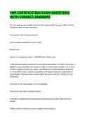 FNP CERTIFICATION EXAM QUESTIONS WITH CORRECT ANSWERS
