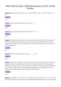 BUAL 2650 Final Exam &vert; UPDATED Questions with 100&percnt; Verified&NewLine;Answers