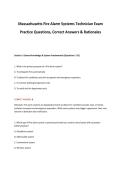 Massachusetts Fire Alarm Systems Technician Exam&NewLine;Practice Questions&comma; Correct Answers & Rationales