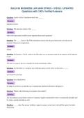 BUL3130 BUSINESS LAW AND ETHICS - 578762 &vert; UPDATED&NewLine;Questions with 100&percnt; Verified Answers