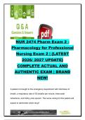 NUR 2474 Pharmacology Exam 2 2026&sol;2027 &ndash; 150&plus; Q&A&colon; Cardiovascular Drugs&comma; Anticoagulants&comma; Lipid Therapy & GI Medications