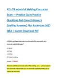 AZ L-78 Industrial Welding Contractor &NewLine;Exam &mdash; Practice Exam Practice &NewLine;Questions And Correct Answers &NewLine;&lpar;Verified Answers&rpar; Plus Rationales 2027 &NewLine;Q&A &vert; Instant Download Pdf