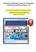 TEST BANK For Radiologic Science for Technologists  12th Edition by Stewart C Bushong  Chapters 1 - 40&comma; Complete  