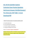 AZ L-92 Fire Sprinkler Systems &NewLine;Contractor Exam Practice Questions &NewLine;And Correct Answers &lpar;Verified Answers&rpar; &NewLine;Plus Rationales 2027 Q&A &vert; Instant &NewLine;Download Pdf