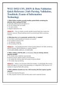 WGU D522 CSV&comma; JSON & Data-Validation &NewLine;Quick Reference &vert; Safe Parsing&comma; Validation&comma; &NewLine;Troublesh&comma; Exams of Information &NewLine;Technology