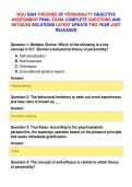 WGU D564 THEORIES OF PERSONALITY OBJECTIVE&NewLine;ASSESSMENT FINAL EXAM- COMPLETE QUESTIONS AND&NewLine;DETAILED SOLUTIONS LATEST UPDATE THIS YEAR JUST&NewLine;RELEASED
