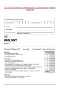 AQA A LEVEL 6 REMOVED UPDATED ACTUAL QUESTIONS AND CORRECT&NewLine;ANSWERS