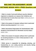 WGU D487 PRE-ASSESSMENT SECURE SOFTWARE DESIGN &lpar;KEO1&rpar; &lpar;PKEO&rpar; Exam Latest 2026 Actual Questions & Verified Answers &lpar;2026 &sol; 2027&rpar; A&plus; Grade 100&percnt; Guarantee Verified by Experts