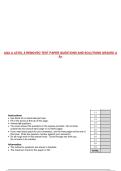 AQA A LEVEL 8 REMOVED TEST PAPER QUESTIONS AND SOLUTIONS GRADED A&NewLine;A&plus;