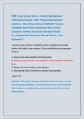 PMP Exam Actual Exam &vert; Project Management &NewLine;Professional Exam &vert; PMI&colon; Project Management              &NewLine;institute &vert;&vert; Most Recent Exam 2026&vert;2027 Actual &NewLine;Complete Real Exam Questions And Correct                 &NewLine;Answers &lpar;Verified Answers&rpar; Already Graded   