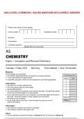 AQA A LEVEL 12 REMOVED 1 SOLVED QUESTIONS WITH CORRECT ANSWERS