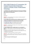 WGU D522 Python for IT Automation &vert; 50 &NewLine;Original Scenario-Based Questions&comma; &NewLine;Answers & Detail&comma; Exams of Information &NewLine;Technology
