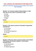 XCEL ARIZONA LIFE INSURANCE EXAM SIMULATOR&NewLine;COMPLETE QUESTIONS AND DETAILED SOLUTIONS LATEST UPDATE&NewLine;JUST RELEASED