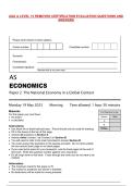 AQA A LEVEL 15 REMOVED CERTIFICATION EVALUATION QUESTIONS AND&NewLine;ANSWERS