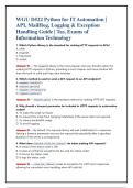 WGU D522 Python for IT Automation &vert; &NewLine;API&comma; MailHog&comma; Logging & Exception &NewLine;Handling Guide &vert; Tas&comma; Exams of &NewLine;Information Technology