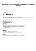 AQA A LEVEL 17 REMOVED ACTUAL TEST PAPER WITH COMPLETE&NewLine;ANSWERS