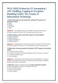 WGU D522 Python for IT Automation &vert; &NewLine;API&comma; MailHog&comma; Logging & Exception &NewLine;Handling Guide &vert; Tas&comma; Exams of &NewLine;Information Technology