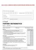 AQA A LEVEL 21 REMOVED COMPLETE QUESTIONS AND VERIFIED SOLUTIONS