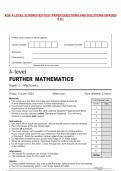 AQA A LEVEL 22 REMOVED TEST PAPER QUESTIONS AND SOLUTIONS GRADED&NewLine;A A&plus;