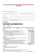 AQA A LEVEL 23 REMOVED FINAL PAPER QUESTIONS AND COMPLETE&NewLine;SOLUTIONS