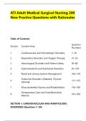 ATI Adult Medical-Surgical Nursing 200 &NewLine;New Practice Questions with Rationales 