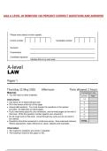 AQA A LEVEL 26 REMOVED 100 PERCENT CORRECT QUESTIONS AND ANSWERS
