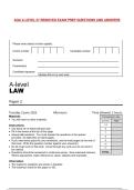 AQA A LEVEL 27 REMOVED EXAM PREP QUESTIONS AND ANSWERS