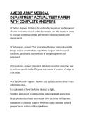 AMEDD ARMY MEDICAL&NewLine;DEPARTMENT ACTUAL TEST PAPER&NewLine;WITH COMPLETE ANSWERS