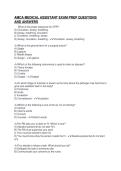 AMCA MEDICAL ASSISTANT EXAM PREP QUESTIONS&NewLine;AND ANSWERS