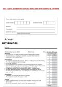 AQA A LEVEL 30 REMOVED ACTUAL TEST PAPER WITH COMPLETE ANSWERS