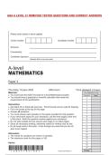 AQA A LEVEL 31 REMOVED TESTED QUESTIONS AND CORRECT ANSWERS