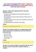 XCEL STATE EXAM SIMULATOR FLORIDA - COMPLETE&NewLine;QUESTIONS AND DETAILED SOLUTIONS LATEST UPDATE&NewLine;THIS YEAR JUST RELEASED