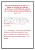 RN ATI MATERNAL NEWBORN OB EXAM LATEST &NewLine;2026&sol;2027 ACTUAL EXAM WITH COMPLETE &NewLine;QUESTIONS AND CORRECT DETAILED ANSWERS &NewLine;&lpar;100&percnt; VERIFIED ANSWERS&rpar; &vert;ALREADY GRADED A&plus;&vert; &NewLine;&vert;JUST OUT&excl;&excl;&excl;