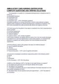 AMBULATORY CARE NURSING CERTIFICATION&NewLine;COMPLETE QUESTIONS AND VERIFIED SOLUTIONS