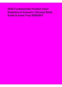 HESI Fundamentals Practice Exam Questions & Answers &ndash; Nursing Study Guide & Exam Prep