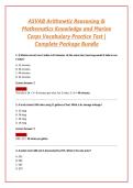 ASVAB Arithmetic Reasoning & Mathematics Knowledge and Marine Corps Vocabulary Practice Test   final exam
