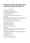 PHTLS Pre & Post Test 2026 With Complete Solution&lpar;Graded A&plus;&rpar;