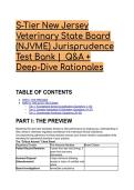 S-Tier New Jersey Veterinary State Board &lpar;NJVME&rpar; Jurisprudence Test Bank 2026&sol;2027 &vert; Q&A &plus; Deep-Dive Rationales