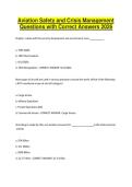 Aviation Safety and Crisis Management Questions with Correct Answers 2026
