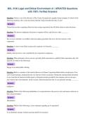 BUL 3130 Legal and Ethical Environment of &vert; UPDATED Questions&NewLine;with 100&percnt; Verified Answers