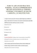 NURS 711 ADVANCED PRACTICE&NewLine;NURSING - EXAM 4 COMPREHENSIVE&NewLine;REVIEW QUESTIONS & VERIFIED&NewLine;ANSWERS &vert; UNIVERSITY OF SOUTH&NewLine;CAROLINA &vert; GUARANTEE PASS