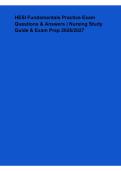HESI Fundamentals Practice Exam Questions & Answers &ndash; Nursing Study Guide & Exam Prep