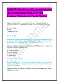 NURS 711 Final Exam &ndash; Pharmacotherapies &lpar;2026&rpar; Actual Questions & Verified Answers &vert; University of South Carolina