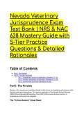 2026&sol;2027 Nevada Veterinary Jurisprudence Exam Test Bank &vert; NRS & NAC 638 Mastery Guide with S-Tier Practice Questions & Detailed Rationales