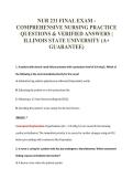 NUR 231 FINAL EXAM -&NewLine;COMPREHENSIVE NURSING PRACTICE&NewLine;QUESTIONS & VERIFIED ANSWERS &vert;&NewLine;ILLINOIS STATE UNIVERSITY &lpar;A&plus;&NewLine;GUARANTEE&rpar;