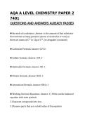 AQA A LEVEL CHEMISTRY PAPER 2&NewLine;7401