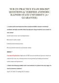 NUR 231 PRACTICE EXAM 2026&sol;2027&NewLine;QUESTIONS & VERIFIED ANSWERS &vert;&NewLine;ILLINOIS STATE UNIVERSITY &lpar;A&plus;&NewLine;GUARANTEE&rpar;