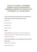 NUR 231 MATERNAL-NEWBORN&NewLine;NURSING EXAM 2 QUESTIONS &&NewLine;VERIFIED ANSWERS &vert; ILLINOIS STATE&NewLine;UNIVERSITY &lpar;A&plus; GUARANTEE&rpar;
